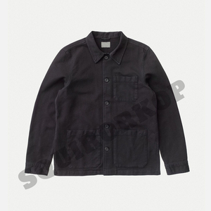 Giacca da lavoro francese da <span class=keywords><strong>uomo</strong></span> personalizzata all'ingrosso, OEM in cotone blu in sguattera per lavoro resistente da lavoro - Product Image 4