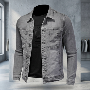 Autumn Men's Denim Jacket Retro Casual High Street Trend New Washed Classic Style Versatile Light Clothing for Winter - Product Image 2