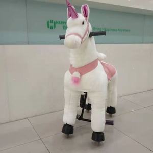 Zippy Ride Walking 기계식 말 튼튼한 플라스틱과 부드러운 봉제 동물 장난으로 만든 성인과 어린이를위한 남녀 공용 라이드 온 장난감 - Product Image 3