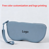 Estuche de Silicona para Gafas, Funda Impermeable Portátil para Lentes de Sol con Cordón, Bolsa de Almacenamiento Multiusos para Gafas, Bolsa Protectora contra el Polvo para Viajes