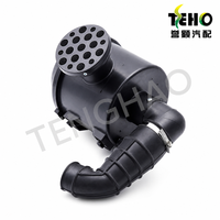 Boîtier de filtre à air noir cylindrique pour moteur avec tuyau d'admission flexible – Pièces de filtre automobile