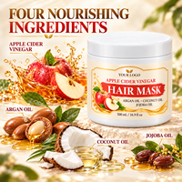 Masker Rambut Pelembap Perbaikan Rambut dengan Minyak Argan dan Cuka Apel, Nutrisi Mendalam, Kontrol Keriting, OEM, Label Pribadi, Grosir, Custom