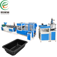 Ligne de production automatique de thermoformage en ligne en une seule étape pour la fabrication de barquettes MAP pour viande fraîche en plastique PP scellables pour supermarchés