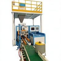 Solution de ligne d'emballage entièrement automatique et facile à utiliser pour engrais granulaires, aliments, riz, maïs et aliments pour animaux, capacité 25kg-50kg, pour ensachage et palettisation
