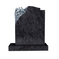 Style de pierre tombale oblique de conception de pierre tombale simple de granit noir