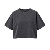 T-shirt personnalisé pour femme, teint en pièce, en coton délavé vintage, coupe oversize courte et décontractée, séchage rapide, idéal pour l'été et les activités de plein air