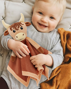 Couverture unisexe à motif animal pour bébé avec tissu marron résistant aux taches Couverture <span class=keywords><strong>de</strong></span> sécurité Highland Cow Meeting CE Test Standard - Product Image 4