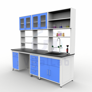 Mesa de Laboratorio con Gabinete Suspendido Certificado <span class=keywords><strong>SEFA</strong></span> 8M, Muebles de Laboratorio Duraderos, Resistencia Química, Banco de Trabajo de Metal, Banco de Trabajo de Acero - Product Image 2