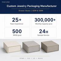 Boîte cadeau rigide avec tiroir personnalisé avec logo, insert en velours, boîte d'emballage en papier pour bijoux OEM ODM
