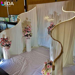 LEDA Wedding <b>Backdrop</b> Factory Direct White Metal S Shape Wedding Arch for Wedding Events - Product Image 1