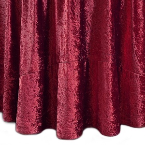 Burgundy sang trọng nhung bảng vải 120 / 132 inch Khăn trải bàn tròn mềm nghiền nát Khăn trải bàn Nhung - Product Image 4