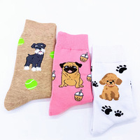Chaussettes en coton à motifs de chiots amusants et colorés, chaussettes fantaisie, cadeaux originaux