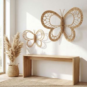Nordic Style Rattan Decorations Straw butterfly Style <b>Wall</b> Decoration Hotel Photography Props <b>Wall</b> <b>Hanging</b> Ornaments - Product Image 4