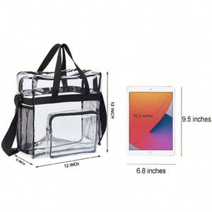 Bolsa de Aseo Transparente de PVC Portátil para Viaje con Cierre, Organizador de Cosméticos Impermeable, Bolso de Mano - Product Image 2
