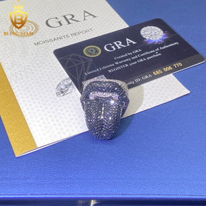 Venta caliente Moda Iced Out VVS Moissanite <span class=keywords><strong>Ring</strong></span> HipHop <span class=keywords><strong>Ring</strong></span> para hombres 925 Sterling Silver <span class=keywords><strong>Ring</strong></span> Tongue Shape Pass Diamond Test GRA - Product Image 4