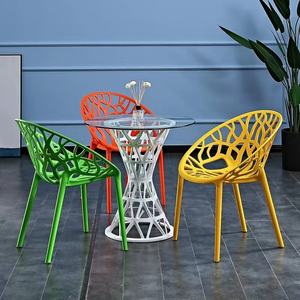 Blanco restaurante café <span class=keywords><strong>Bistro</strong></span> comedor silla de plástico modernas mesas y sillas de plástico sillas de comedor al aire libre - Product Image 4