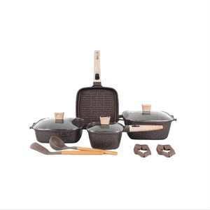 MGC Professional Design Clássico Atacado Amarelo Granito Pedra Cozinhar Panelas com Punho De Plástico Panelas Set Metal Material - Product Image 5