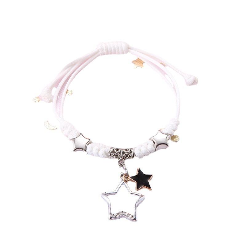 Sweet Students Friendship Bracelet Pink Blue Charm Set