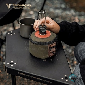 Portavelas de Acero Inoxidable Plegable y Portátil para Acampar al Aire Libre, con Anillo Integrado y Vidrio a Prueba de Explosiones, para Cocina Moderna al Aire Libre - Product Image 3
