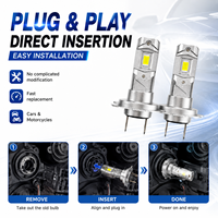 Ampoule de phare LED SFIDA WM20 DC9-16V en alliage de zinc et d'aluminium, refroidissement par air, plug-and-play, pour voiture, moto, feu antibrouillard