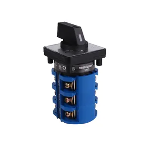 Salzer SA63 63A 1-0-2 Change Over Switch 3 Pole 61027 silver plate blue rotary cam switch (TUV, CE and CB Approved)