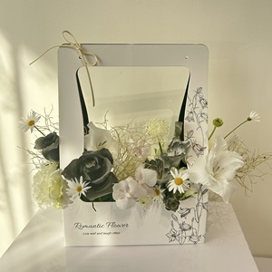 Sac à main en <span class=keywords><strong>plastique</strong></span> pour Noël/Saint-Valentin/Thanksgiving Day Panier en <span class=keywords><strong>papier</strong></span> de fleurs fraîches de poche étanche Panier de rangement transfrontalier - Product Image 4