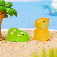 Figurines de Capybara Miniatures en Résine Phosphorescentes en Gros, Couleurs Assorties pour Micro-Paysages, Jardins Féeriques, Décoration de Bureau, Projets DIY