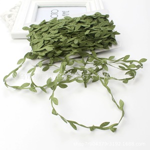 Guirlande de feuilles de saule artificielles en tissu simulé, 200 m, vert, pour décoration de couronnes florales DIY - Product Image 2
