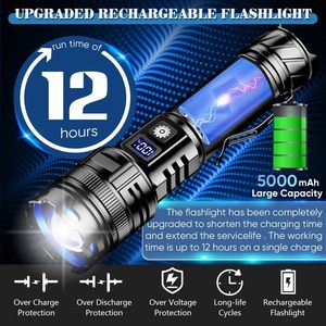 Super Bright High Power USB Rechargeable Type-C LED Hunting Lantern Long Range Tactical Flashlight Adjustable Focus SOS Mode - Product Image 5