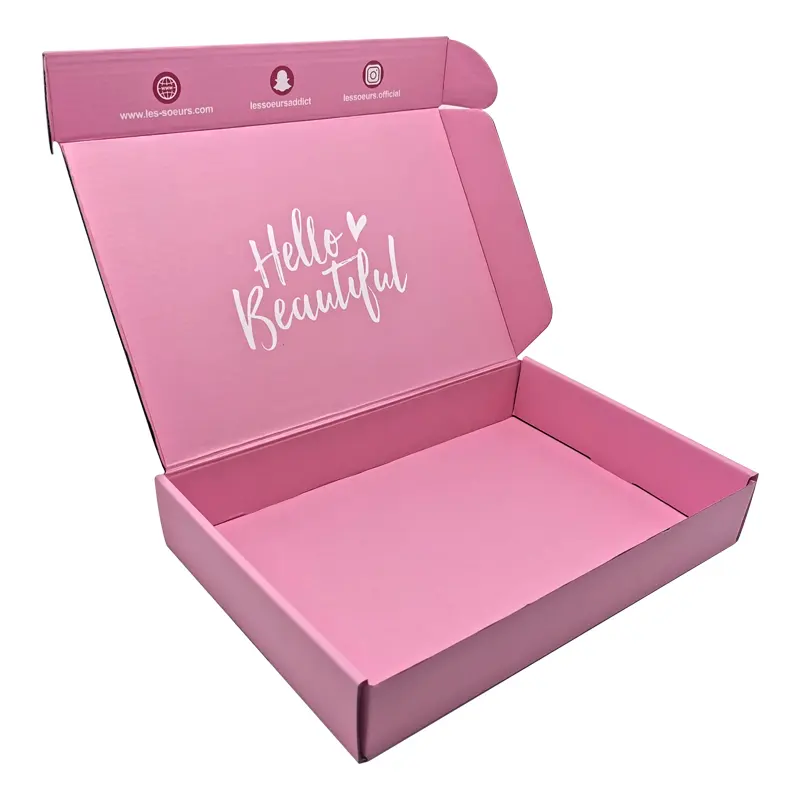 अनुकूलित गुलाबी रंग कॉस्मेटिक पैकेजिंग स्किनकेयर शिपिंग बॉक्स मेकअप उपकरण कॉस्मेटिक बॉक्स शिपिंग के लिए नालीदार मेलर बॉक्स
