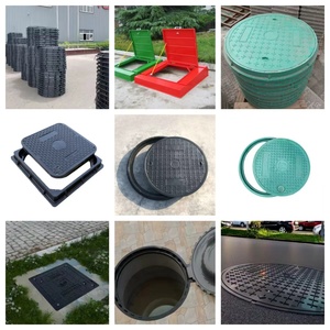 Couvercles et cadres de puits ronds étanches en fibre de verre PRV, avec double joint en <span class=keywords><strong>caoutchouc</strong></span> composite SMC, verrouillables, en résine plastique - Product Image 3