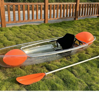 Kayak double gonflable transparent en polycarbonate 2 places, accessoire très demandé pour le surf et la navigation en eaux océaniques