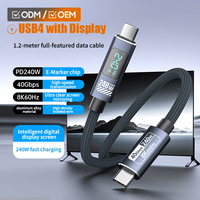 Cable de datos trenzado de carga rápida USB4 de 240W PD3.1, 40Gbps, USB tipo C a C, EPR 48V 5A para portátil, venta al por mayor
