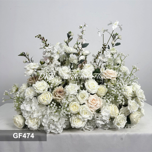 DKB High Quality wedding <b>flowers</b> Decoration Handmade <b>Artificial</b> White Green Rose Wedding Aisle Runner Real Touch <b>Flower</b> - Product Image 3