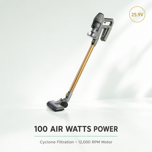 WSD1901 Handheld Cordless Vacuum, Aluminum Tube, 2000mAh Battery, Household Floor Vacuum Cleaner