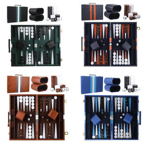 Jeu <span class=keywords><strong>de</strong></span> backgammon <span class=keywords><strong>de</strong></span> voyage portable pour 2 joueurs, plateau <span class=keywords><strong>de</strong></span> backgammon <span class=keywords><strong>de</strong></span> luxe personnalisé avec cube multiplicateur - Product Image 6