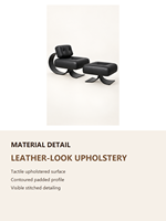 Fauteuil d'appoint moderne en similicuir avec repose-pieds et base métallique incurvée pour salon et hôtel