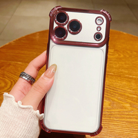 Étui de téléphone de luxe haut de gamme en TPU électroplaqué antichoc et anti-chute pour iPhone 17 16 15 14 Pro Max avec protection d'appareil photo