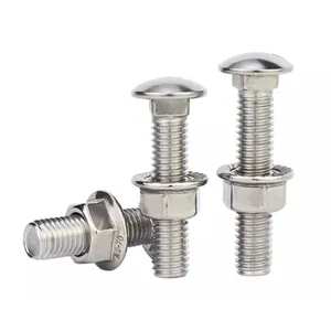 Stainless Steel A2 A4 All Size Hex Hexagon Carriage Coach Flange Stud Thread Rod T Square Lifting Eye Bolt And Nut And Washer