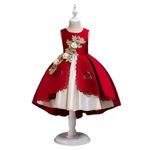 Vestido de princesa para meninas, atacado, sem mangas, alta qualidade, fofo, vestidos de verão, 3 a 5 anos