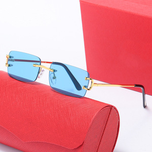 Supporto Dropshipping Nuovi <span class=keywords><strong>Occhiali</strong></span> <span class=keywords><strong>da</strong></span> <span class=keywords><strong>Sole</strong></span> Senza Montatura con Lenti TAC e Montatura in Metallo, Protezione UV400 per <span class=keywords><strong>Donna</strong></span>, Vendita Diretta dalla Fabbrica - Product Image 3