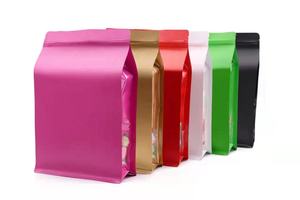 Kantong kopi hewan peliharaan, tahan kelembaban, kantong berdiri Foil aluminium, kantong kopi daur ulang dengan jendela bening & ritsleting untuk kemasan makanan ringan, teh, kopi - Product Image 2