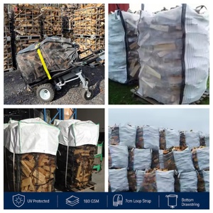 Sacos de Leña Ventilados de 1000 kg, Bolsa Grande de Malla para Leña, <span class=keywords><strong>Jumbo</strong></span> FIBC, Saco a Granel, Tratado con Protección UV, Reutilizable, Resistente, Saco de Leña - Product Image 4