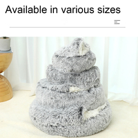 Vente en gros de lit semi-fermé pour animaux de compagnie, intérieur confortable et confortable, lavable et antidérapant, lit rond pour animaux de compagnie pour chats