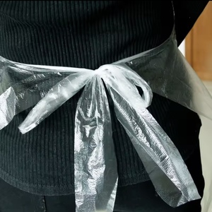 Disposable White PE <b>Plastic</b> Waterproof <b>Apron</b> Embossing Shrink Bag for Bedding Painting Parties Cooking Housework Picnics Etc. - Product Image 2