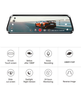 Neue Mirror Dash Cam 1080P 10 "Full HD Touch Doppel objektiv Rückansicht Nachtsicht auto DVR-Kamera - Product Image 2