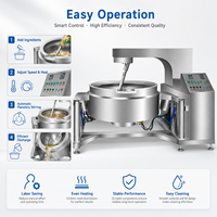 Marmite de cuisson automatique commerciale électromagnétique à agitation planétaire en acier inoxydable, mélangeur de cuisson, cuve de 600 mm, double combustible, économie d'énergie