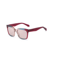 Dernières Lunettes de Soleil Designer pour Femmes, Lunettes de Soleil Carrées Polarisées Premium en Acétate, Style Rétro Audacieux à Rayures et Couleurs Vives