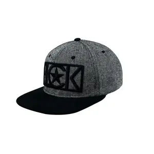 قبعة رياضية مسطحة مخصصة بشعار مطرز ممتاز 6 ألواح قبعة snapback