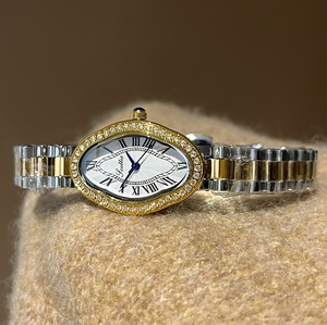 Oval <b>Case</b> Full Zircon Inlaid Women Wrist <b>Watch</b> Minimalist Trendy Bracelet <b>Watch</b> Daily Dress Accessory Wholesale Bulk Supply - Product Image 5